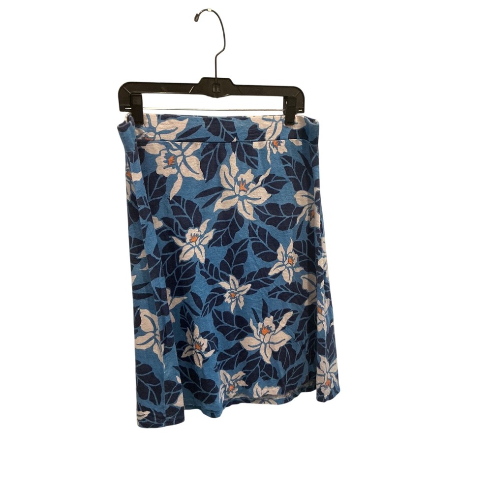 Tommy Bahama Womens Linen Blend Knit Skirt Vacay Tropical Floral Beachy Summer L
